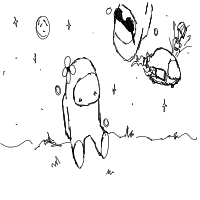 a spaceman being ejected into space drawing by player-9z1f7dvxr in Artbitrator