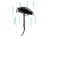 umbrella in rain drawing by zaireminesbattlemode in Artbitrator