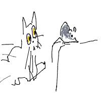 cat chasing mouse drawing by eporn in Artbitrator