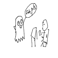ghost at job interview drawing by eporn in Artbitrator