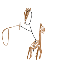 cowboy on tiny horse drawing by liquid_art in Artbitrator