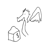 dragon guarding treasure drawing by 2lag2play in Artbitrator