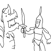 knight vs dragon drawing by 2lag2play in Artbitrator