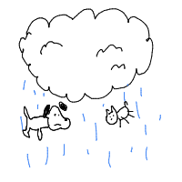 raining cats and dogs drawing by 2lag2play in Artbitrator