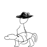 cowboy on tiny horse drawing by melissahinson907 in Artbitrator