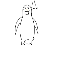 excited penguin drawing by robd in Artbitrator