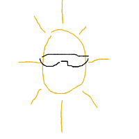 sun wearing sunglasses drawing by sunny83 in Artbitrator