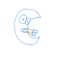 moon eating cheese drawing by sunny83 in Artbitrator