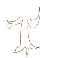tree giving high five drawing by sunny83 in Artbitrator