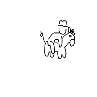 cowboy on tiny horse drawing by sunny83 in Artbitrator