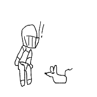 knight afraid of mouse drawing by sunny83 in Artbitrator