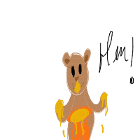 bear eating honey drawing by zoza in Artbitrator