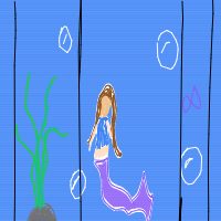 mermaid at aquarium drawing by zoza in Artbitrator