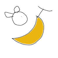 monkey with banana drawing by kyak in Artbitrator