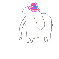 elephant with a hat drawing by bingeing in Artbitrator