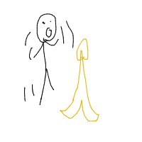 slipping on banana peel drawing by bobbigtula in Artbitrator