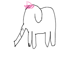 elephant with a hat drawing by vooiiidd in Artbitrator