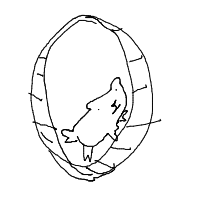 hamster on wheel drawing by waymin in Artbitrator