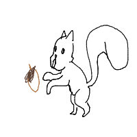 squirrel stealing food drawing by waymin in Artbitrator