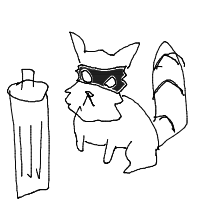 raccoon trash panda drawing by waymin in Artbitrator