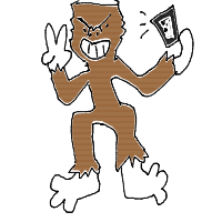 bigfoot taking selfie drawing by waymin in Artbitrator