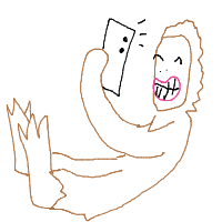 bigfoot taking selfie drawing by waymin in Artbitrator