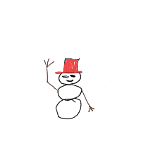 waving snowman drawing by fmoniiii in Artbitrator