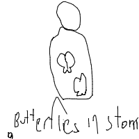 butterflies in stomach drawing by techlab in Artbitrator