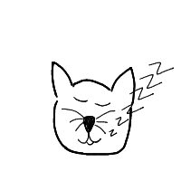 sleeping cat drawing by maniuuu in Artbitrator
