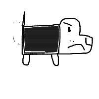 grumpy dog drawing by august in Artbitrator