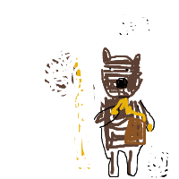 bear eating honey drawing by august in Artbitrator