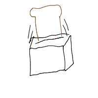 bread in toaster ejecting drawing by mateusavse in Artbitrator