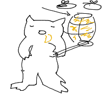 bear eating honey drawing by aquasloth in Artbitrator