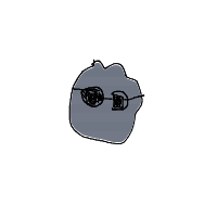 rock with sunglasses drawing by r0bb0am13 in Artbitrator