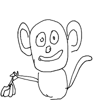 monkey with banana drawing by r0bb0am13 in Artbitrator