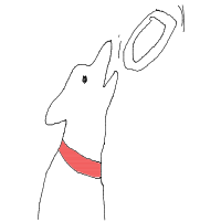 dog catching frisbee drawing by benzo__16 in Artbitrator