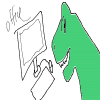 dinosaur in modern office drawing by benzo__16 in Artbitrator