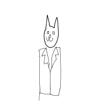 cat wearing suit drawing by kroket in Artbitrator