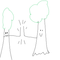 tree giving high five drawing by kroket in Artbitrator