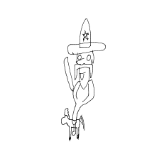 cowboy on tiny horse drawing by kroket in Artbitrator