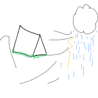 camping disaster drawing by kroket in Artbitrator