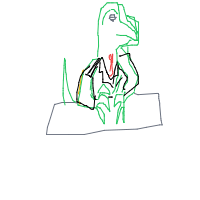 dinosaur in modern office drawing by theequalizer in Artbitrator