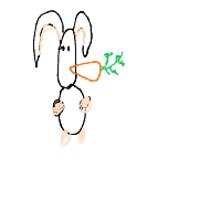 rabbit eating carrot drawing by simon in Artbitrator