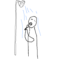 singing in shower drawing by razor_lupical in Artbitrator