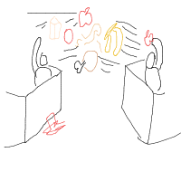 food fight drawing by razor_lupical in Artbitrator