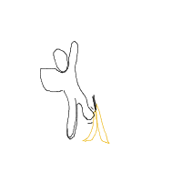 slip on banana peel drawing by razor_lupical in Artbitrator
