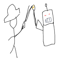 pirate vs robot drawing by razor_lupical in Artbitrator