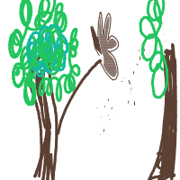 tree giving high five drawing by lilly in Artbitrator