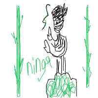 ninja hiding poorly drawing by potatooo in Artbitrator