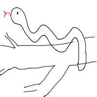 snake on branch drawing by kroket in Artbitrator